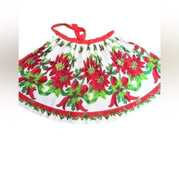 Vintage 1950s Ever pleat Poinsettia Half Apron. NIB - Picture 11 of 11